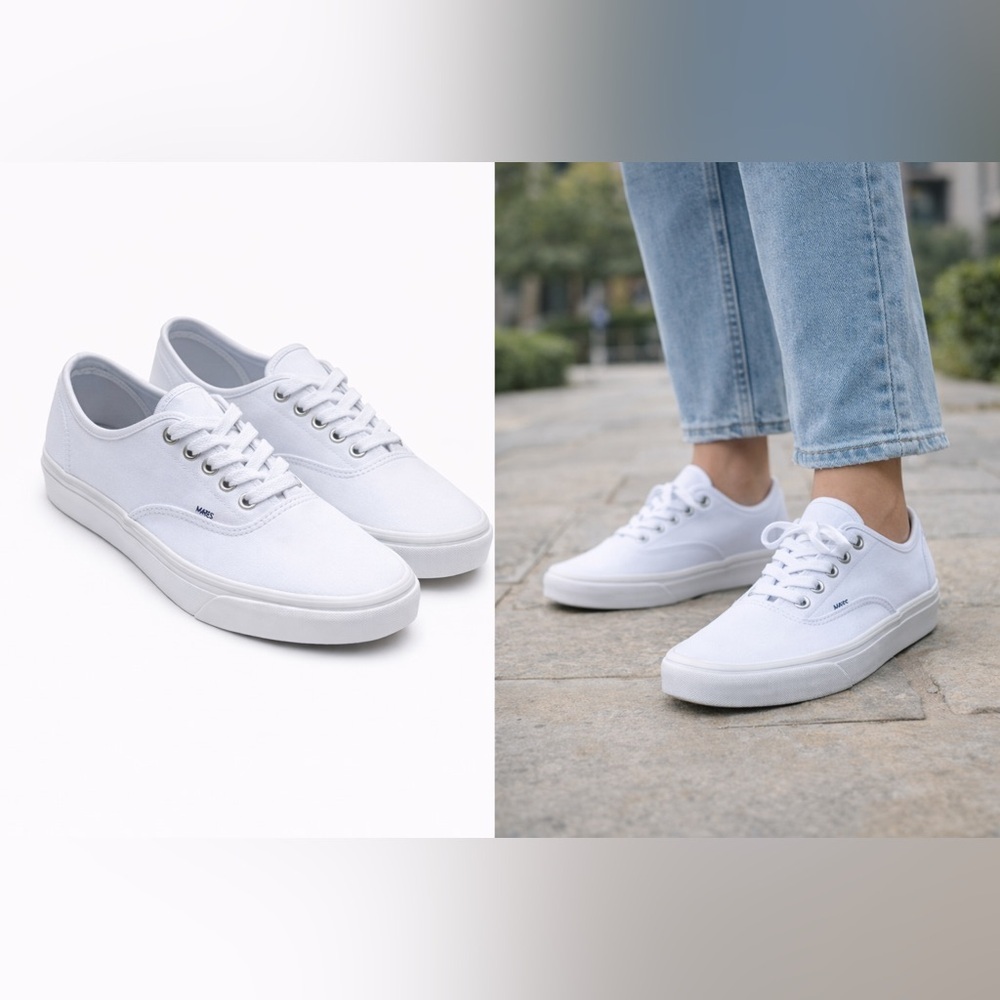 Vans Men’s Classic White Sneakers Casual Skate Shoes Theme Park Ready